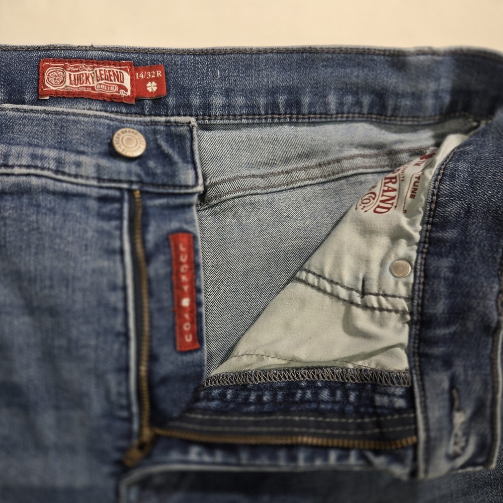 Lucky Brand Jeans Legend ‎ Womens Sz 14/32R Stevie High Rise  Flare Distressed - Picture 8 of 16